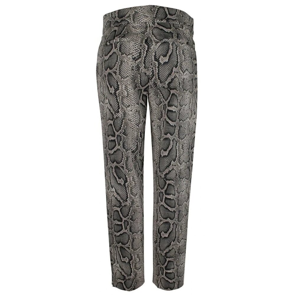 Michael Kors Plus Size Snakeskin Print Stretch Twill Pants 14W Malachite Grey - Picture 3 of 9
